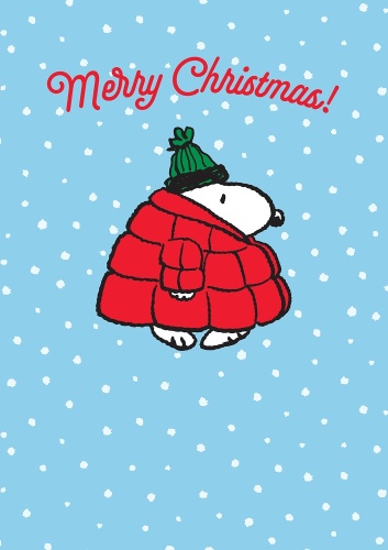 Snoopy Merry Christmas Puffa Jacket Card